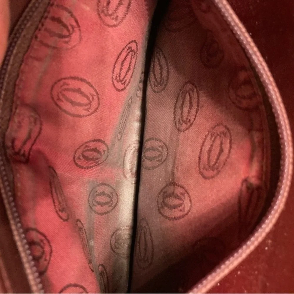 Cartier burgandy leather long slim wallet